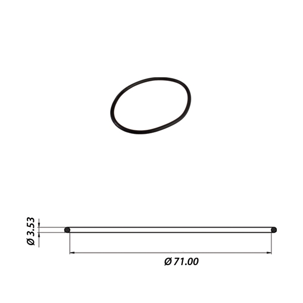 Уплотнительное кольцо 71,00 x 3,53