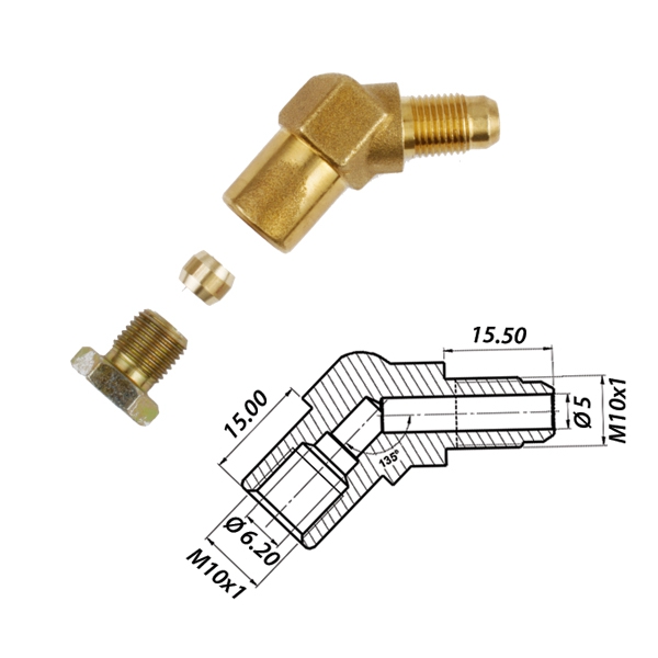 Уголок 135° M10x1 / M10x1