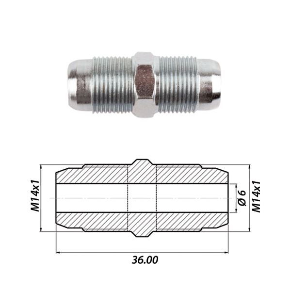 Соединитель метал M14x1 / M14x1