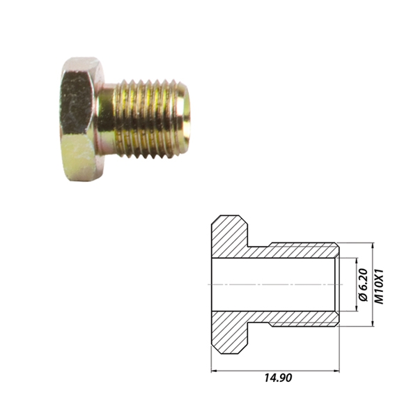 Штуцер метал M10-Ø6