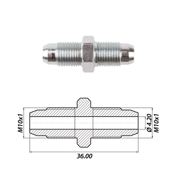 Соединитель метал M10x1 / M10x1