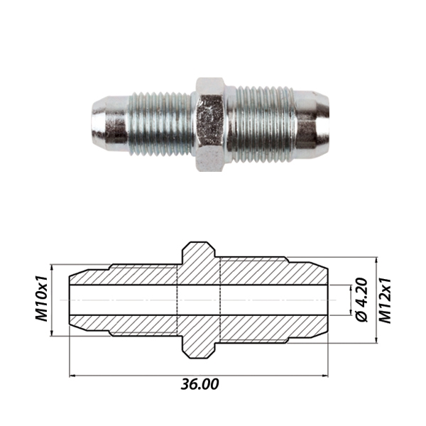 Соединитель метал M10x1 / M12x1