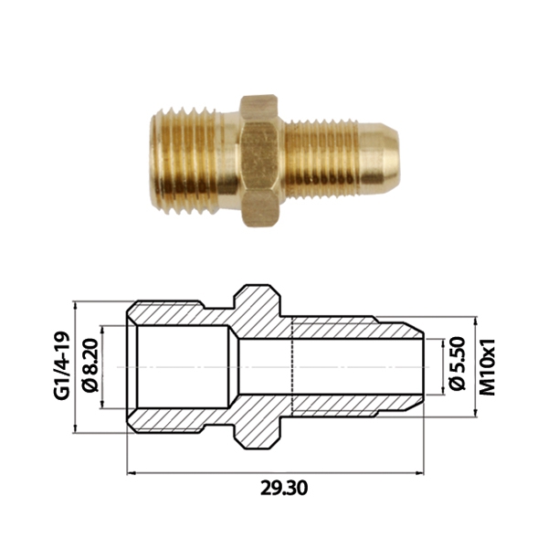 Переходник M10x1 / G1/4-19