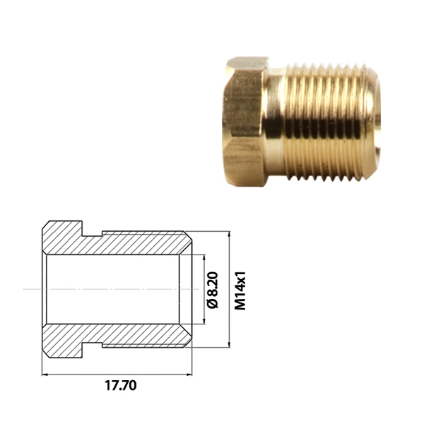 Штуцер M14-Ø8