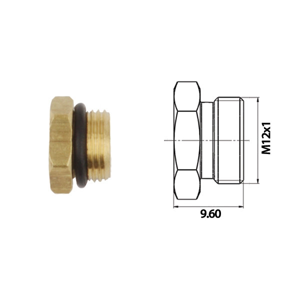 Заглушка инжектора M12 x 1 с уплотнительным кольцом